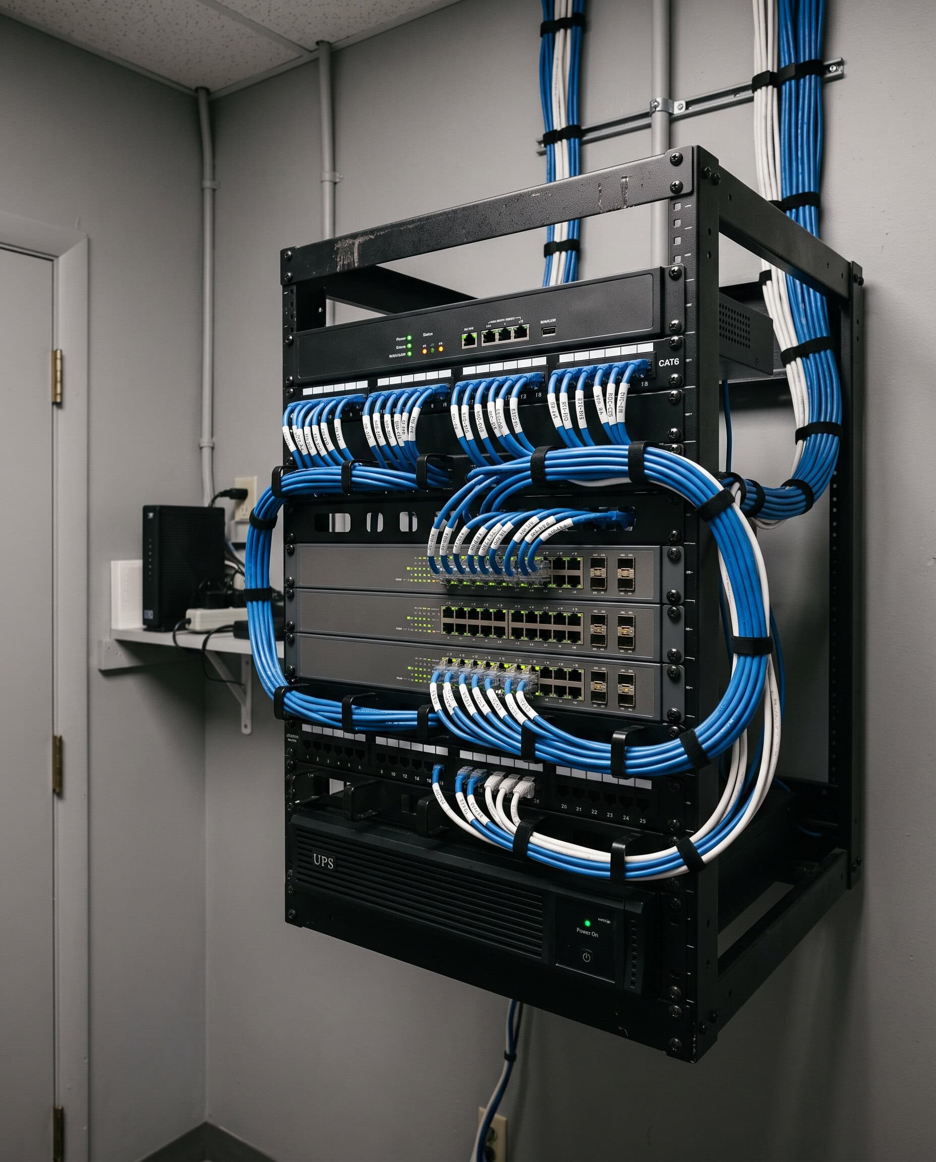 Network rack and cabling work by Evolve Computer